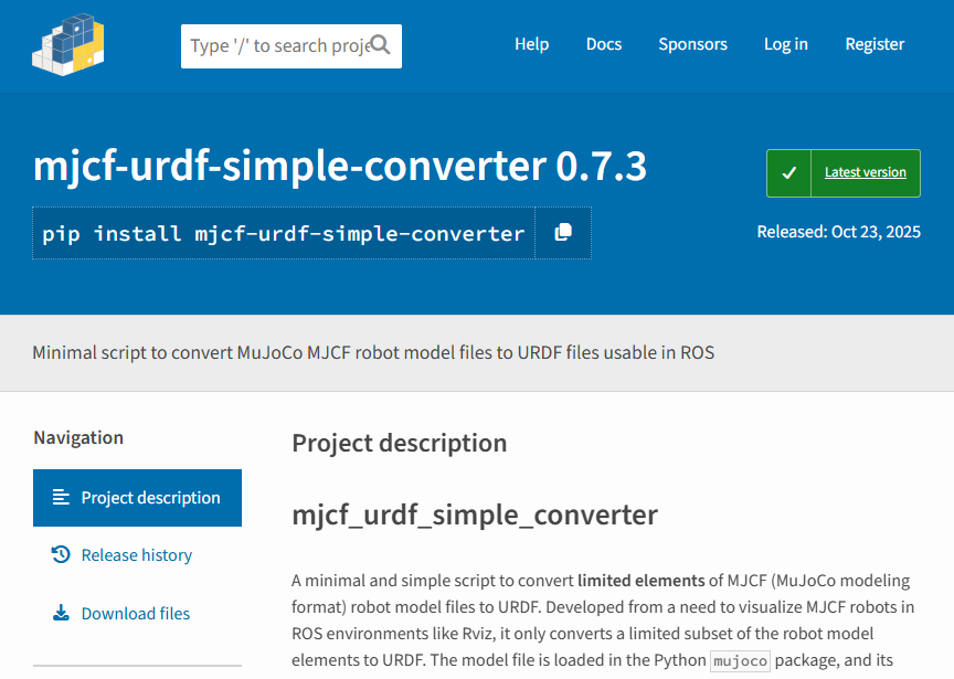 mjcf_urdf_simple_converter image